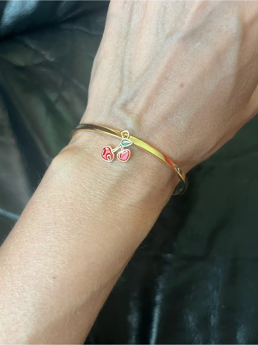 New Coach Cherry Charm Bangle Bracelet